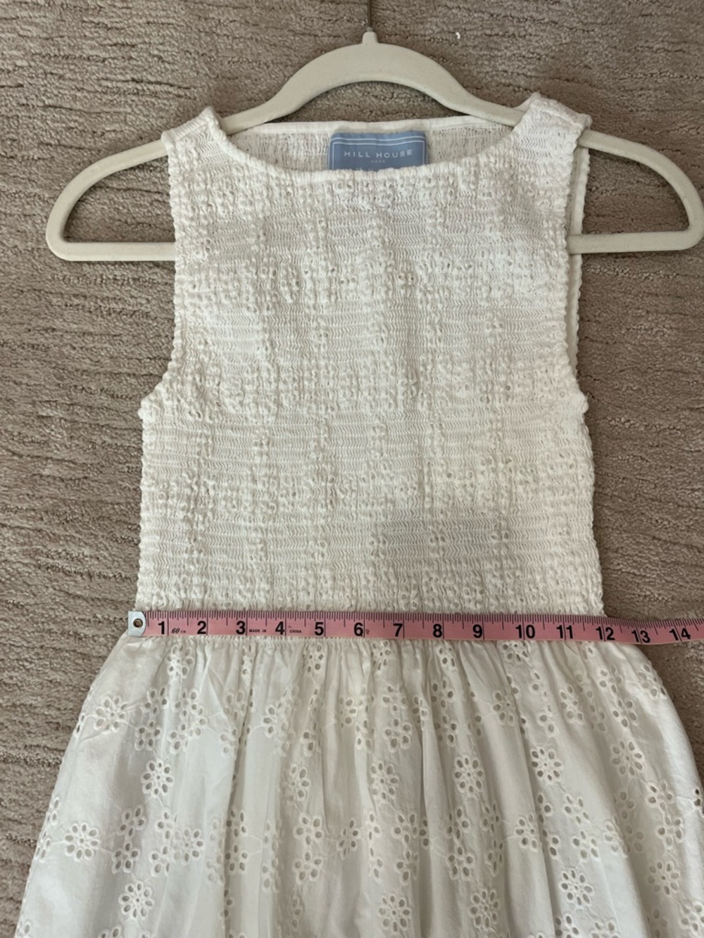 Hill House white Eyelet smocked Nap Dress - Picture 6 of 13